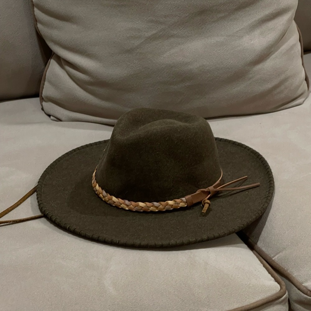 Vintage Renegade Headwear Lincoln Hat Lite Felt Wool Olive Mix With Rope Band M